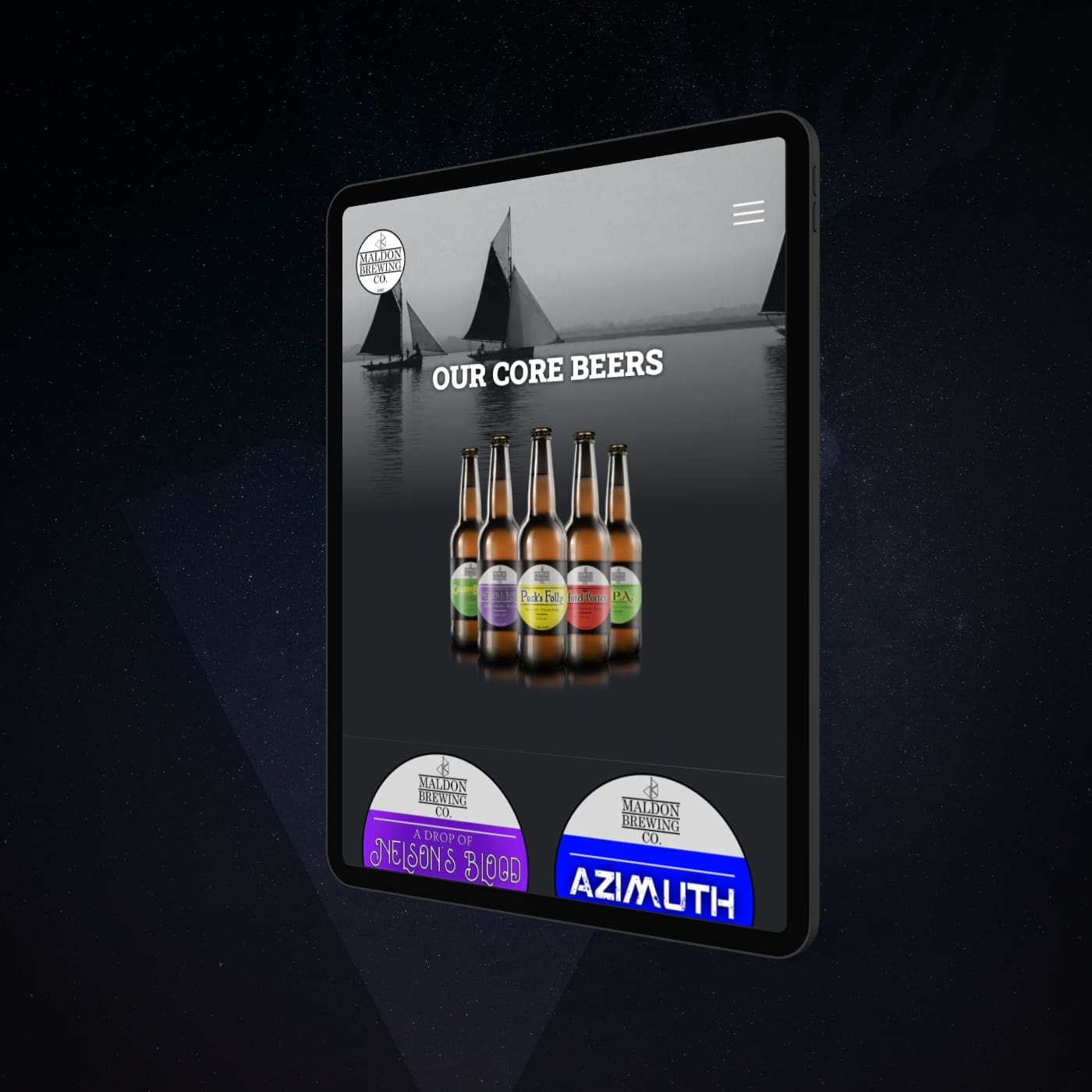 Maldon_Brewing-Custom-WordPress-Website-iPad